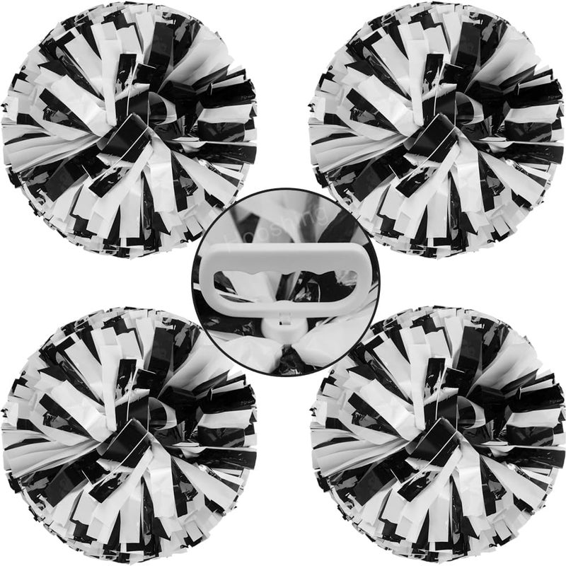 Hooshing 4PCS Pom Poms Cheerleading with Finger-Friendly Handle for Cheering Squad & Dance Team - Image 1